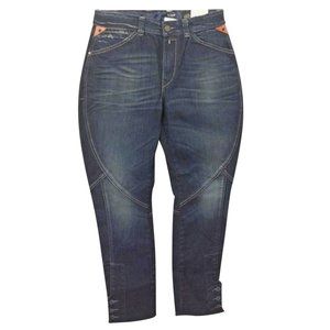 Replay women's 28 curvy hip HORNETTE slim taper leg back cinch belt jeans 29x29